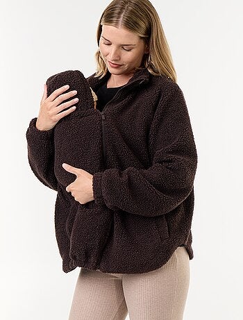 Veste effet moutonné de maternité et portage