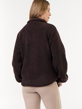 Veste effet moutonné de maternité et portage