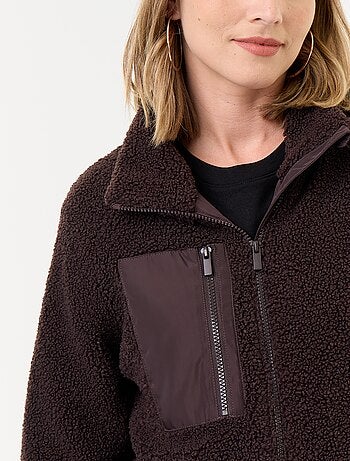 Veste effet moutonné de maternité et portage