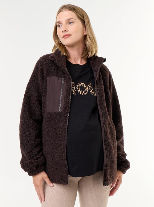 Veste effet moutonné de maternité et portage - Kiabi