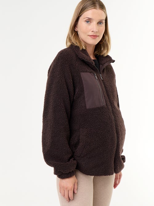 Veste effet moutonné de maternité et portage - Kiabi