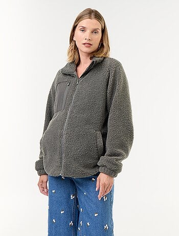Veste effet moutonné de maternité et portage