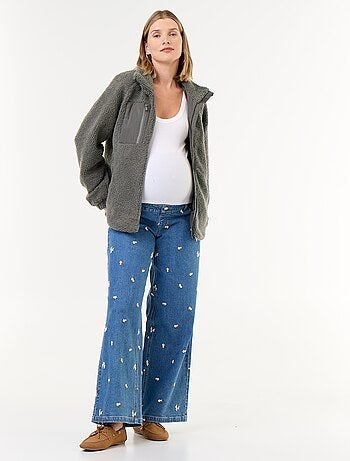 Veste effet moutonné de maternité et portage