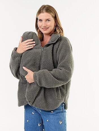 Veste effet moutonné de maternité et portage