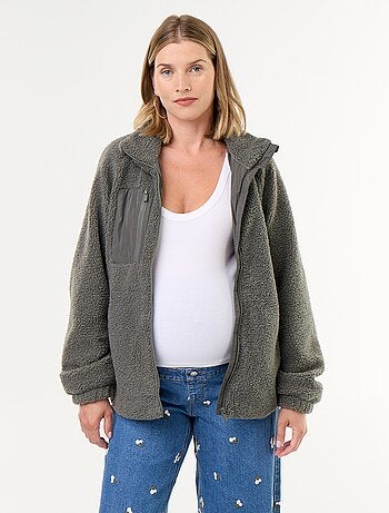 Veste effet moutonné de maternité et portage