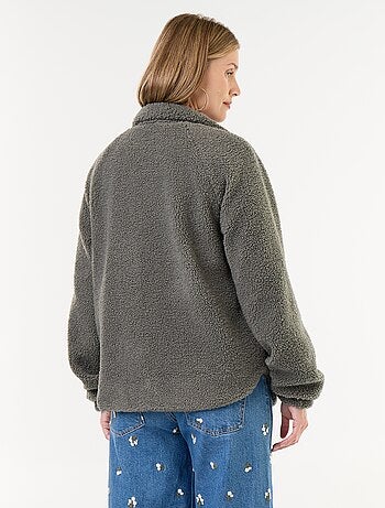 Veste effet moutonné de maternité et portage