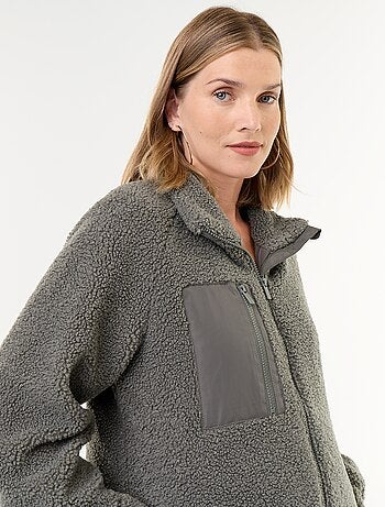 Veste effet moutonné de maternité et portage