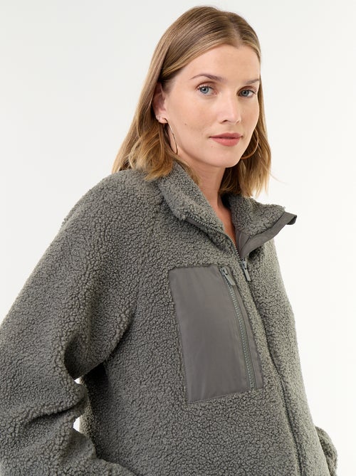 Veste effet moutonné de maternité et portage - Kiabi