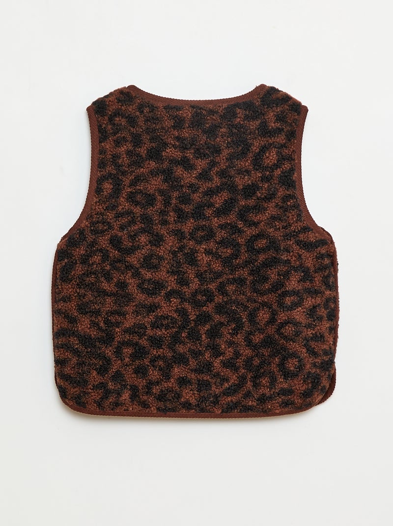 Veste effet moutonnée sans manches Marron - Kiabi