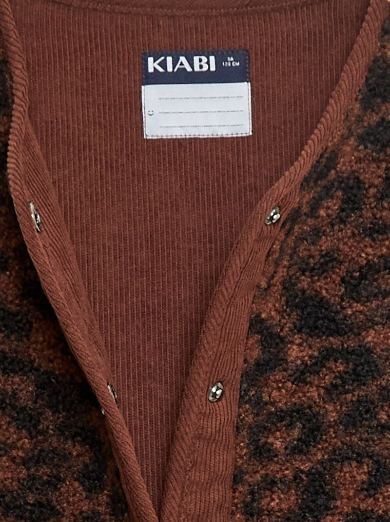 Veste effet moutonnée sans manches Marron - Kiabi