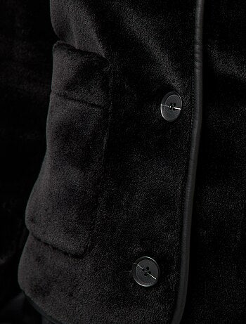 Veste effet pelucheux col rond