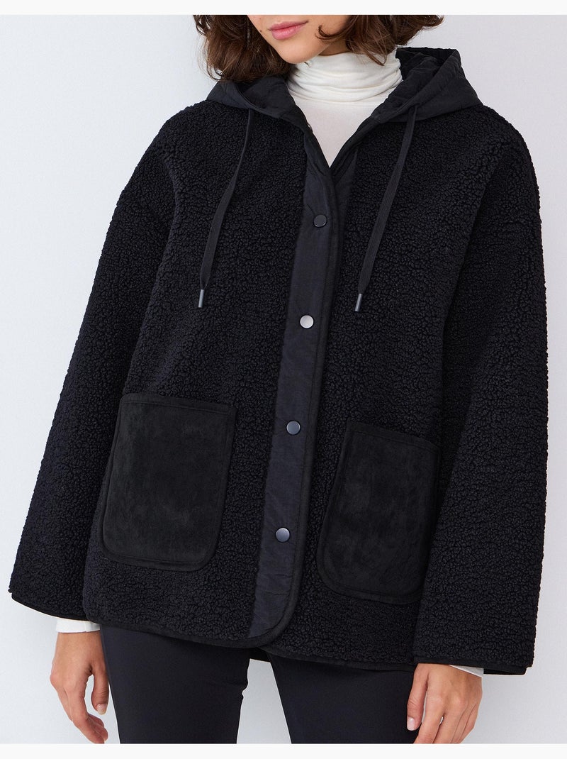 Veste effet sherpa, mo fashion Noir - Kiabi