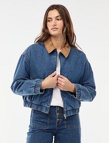 Veste en coton avec col velours côtelé