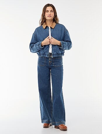 Veste en coton avec col velours côtelé