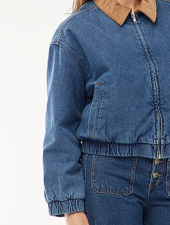 Veste en coton avec col velours côtelé