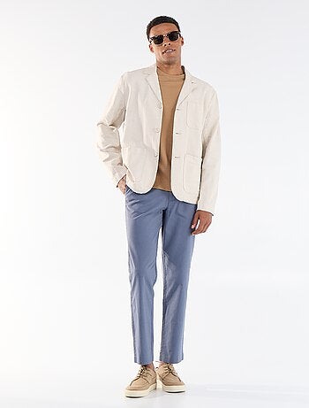 Veste en coton et lin avec poches plaquées