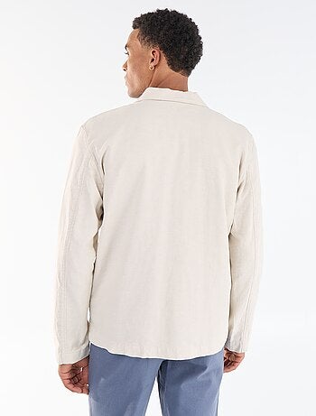Veste en coton et lin avec poches plaquées