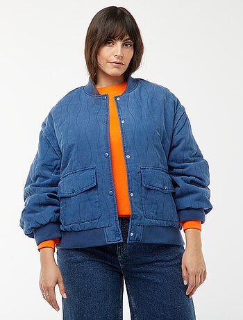 Veste en coton matelassée avec vagues verticales