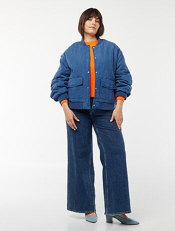 Veste en coton matelassée avec vagues verticales