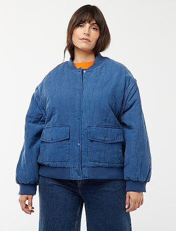 Veste en coton matelassée avec vagues verticales