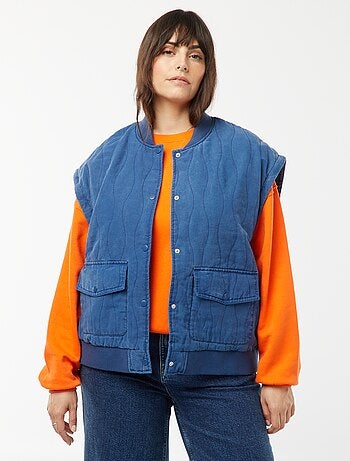 Veste en coton matelassée avec vagues verticales