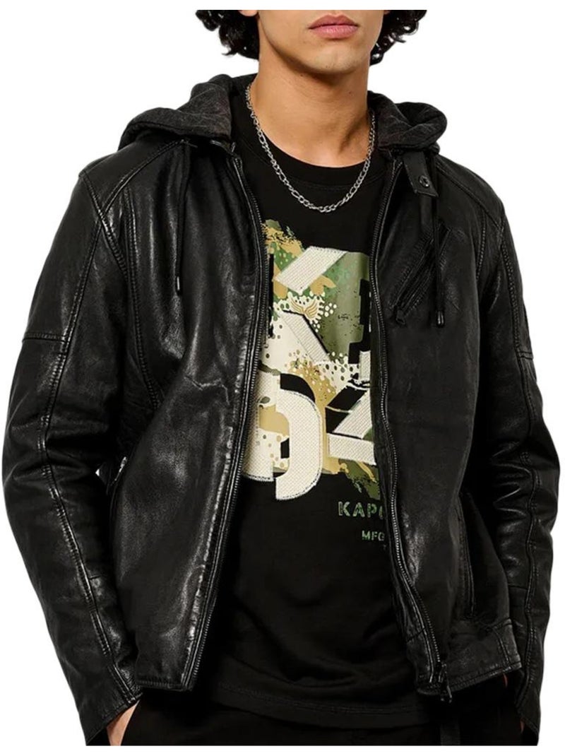 Veste En Cuir Homme Kaporal Noir - Kiabi