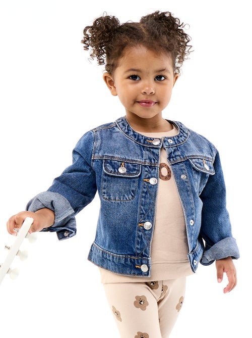 Veste en denim à col rond - Kiabi Veste en denim à col rond - Kiabi