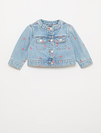 Veste en denim à col rond