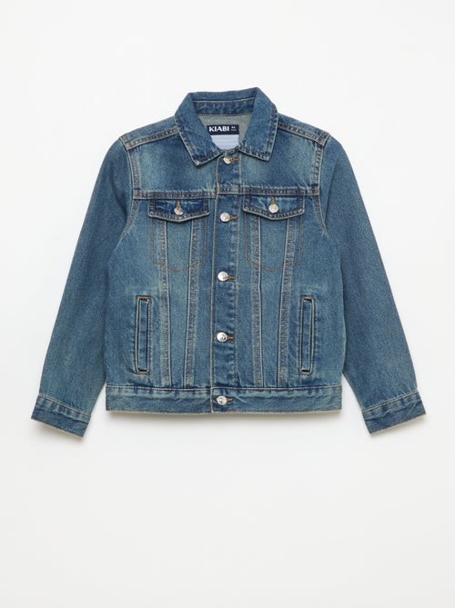 Veste en denim avec ouverture boutonnée - Kiabi