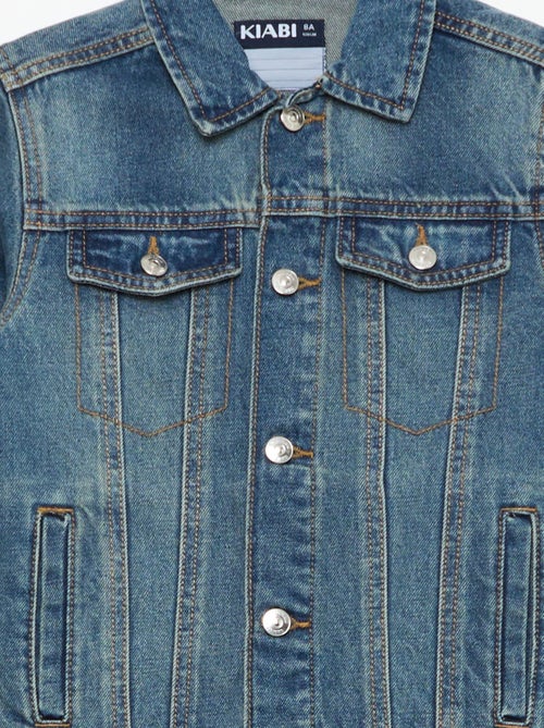 Veste en denim avec ouverture boutonnée - Kiabi
