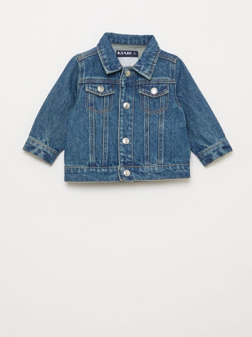 Veste en denim avec ouverture pressionnée - Kiabi