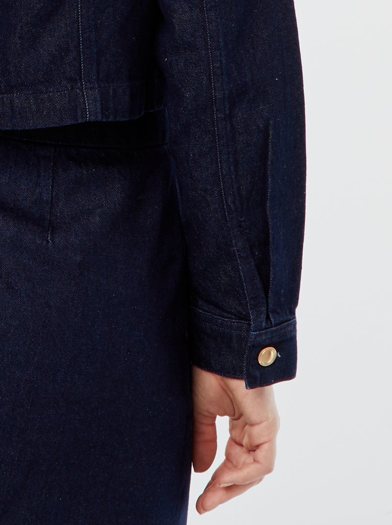 Veste en denim avec poches BLEU - Kiabi