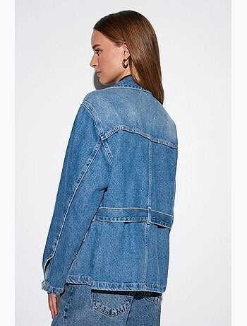 Veste en denim ceinturée pour femme dilvin
