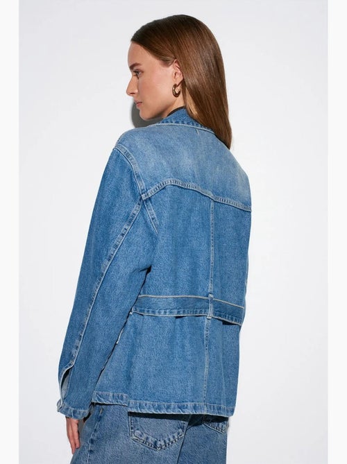 Veste en denim ceinturée pour femme dilvin - Kiabi