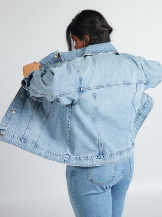 Veste en denim coupe rétro