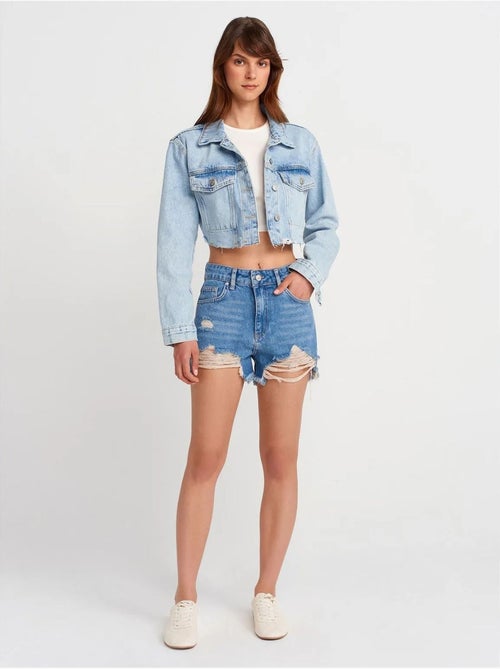Veste en denim courte femme dilvin - Kiabi Veste en denim courte femme dilvin - Kiabi