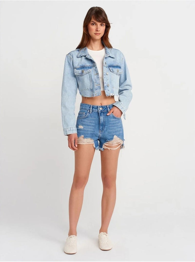 Veste en denim courte femme dilvin Bleu clair - Kiabi