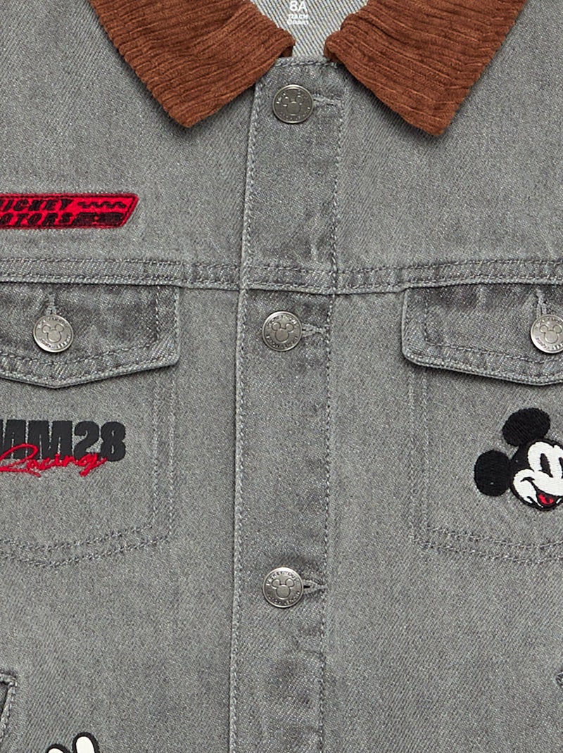 Veste en denim 'Disney' 'Mickey' à manches longues Gris - Kiabi