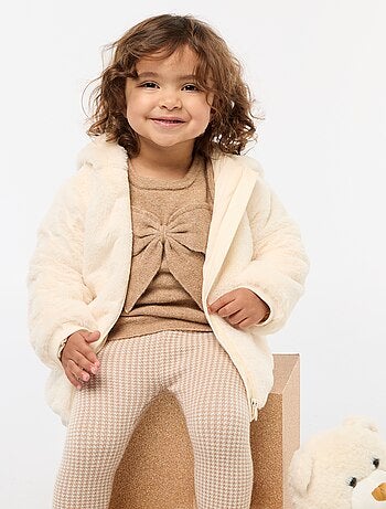 Veste en fausse fourrure à capuche