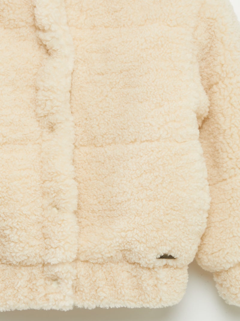Veste en fausse fourrure Blanc - Kiabi