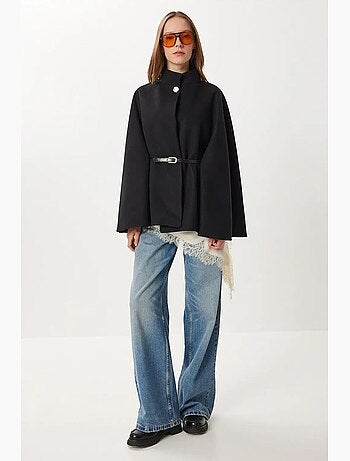 Veste en gabardine texturée avec fermeture à boutons istanbul
