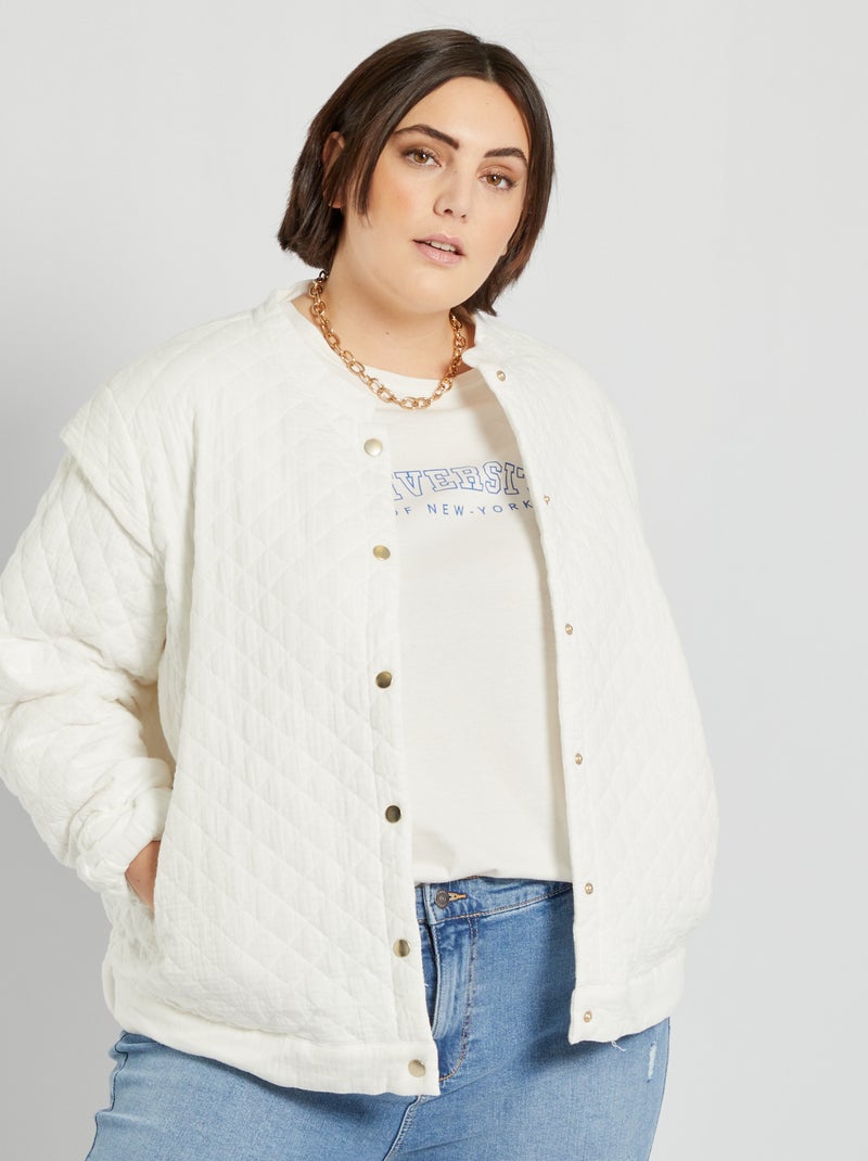 Veste en gaze de coton blanc - Kiabi