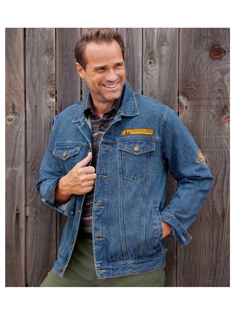Veste En Jean - ATLAS FOR MEN Bleu foncé - Kiabi