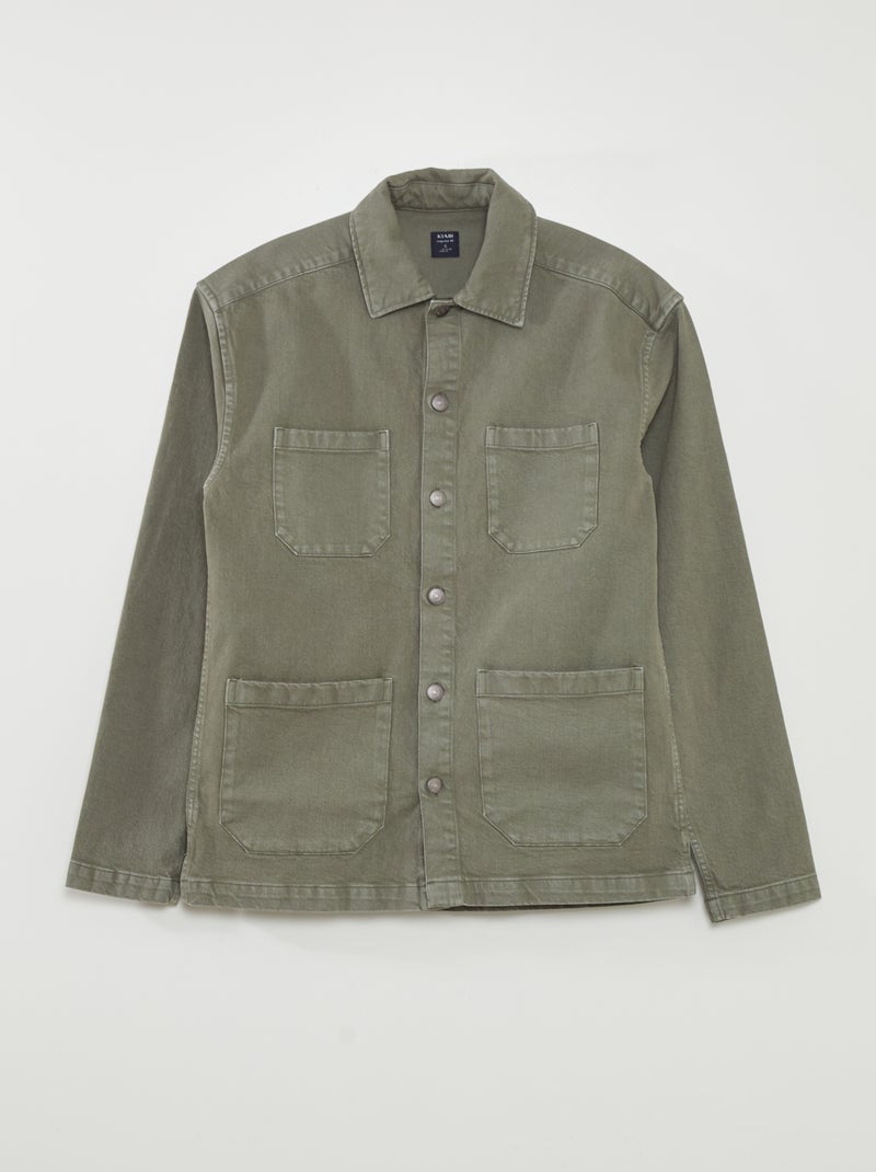 Veste en jean à 4 poches Kaki - Kiabi