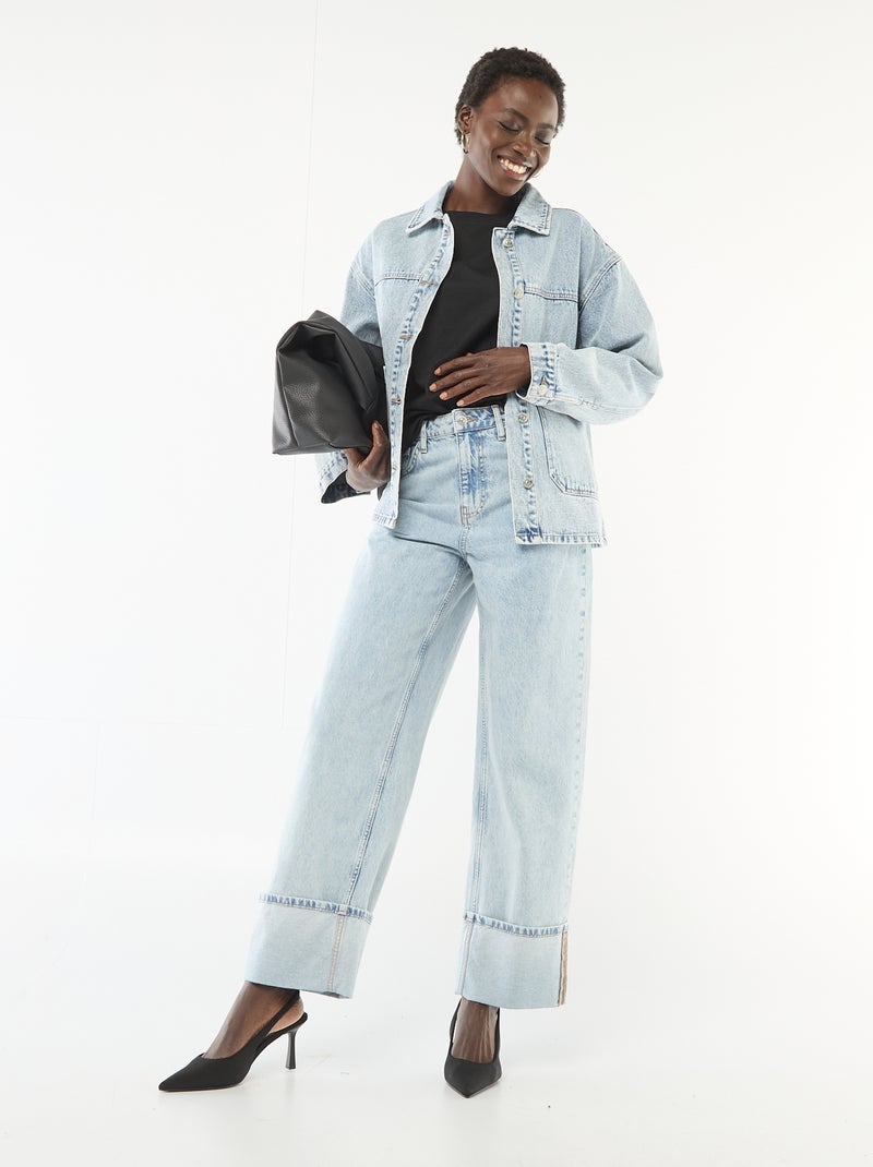 Veste en jean à poches plaquées Bleu - Kiabi