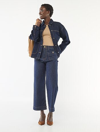 Veste en jean à poches plaquées