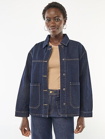 Veste en jean à poches plaquées