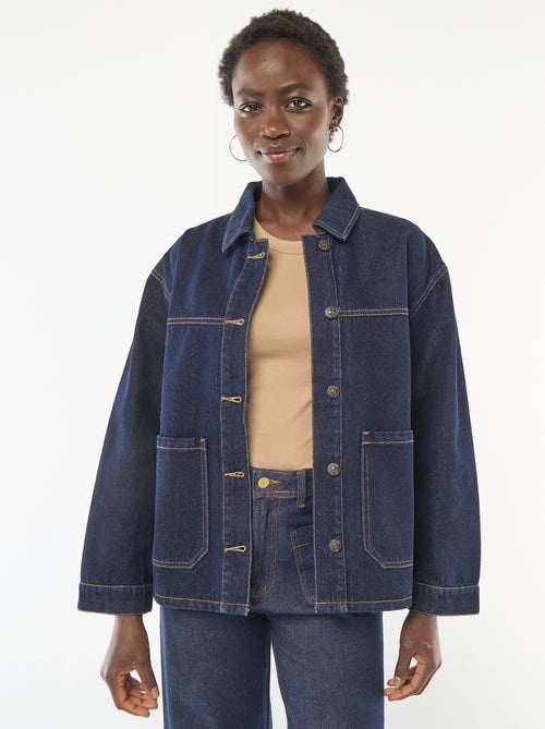 Veste en jean à poches plaquées - Kiabi