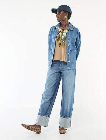 Veste en jean à poches plaquées