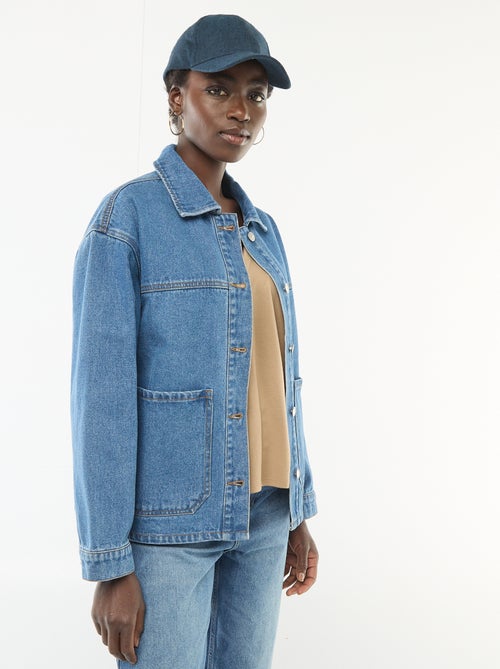 Veste en jean à poches plaquées - Kiabi